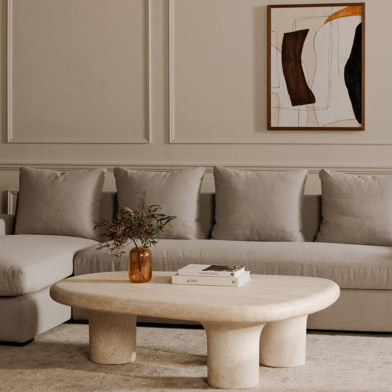NADAAL STUDIOS Cavan Right-Facing Sectional Sofa, Wide Track Arms, Performance Polyester Upholstery, Seats 5, Rust