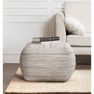 Jani Joya 22 x 22 x 16 Square Gray Pouf Ottoman - Handmade Footrest for Living Room, Bedroom