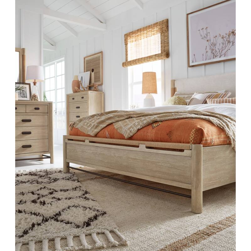 Salt Life Home Sunset Cove Sanibel Brown Panel Upholstered Bed
