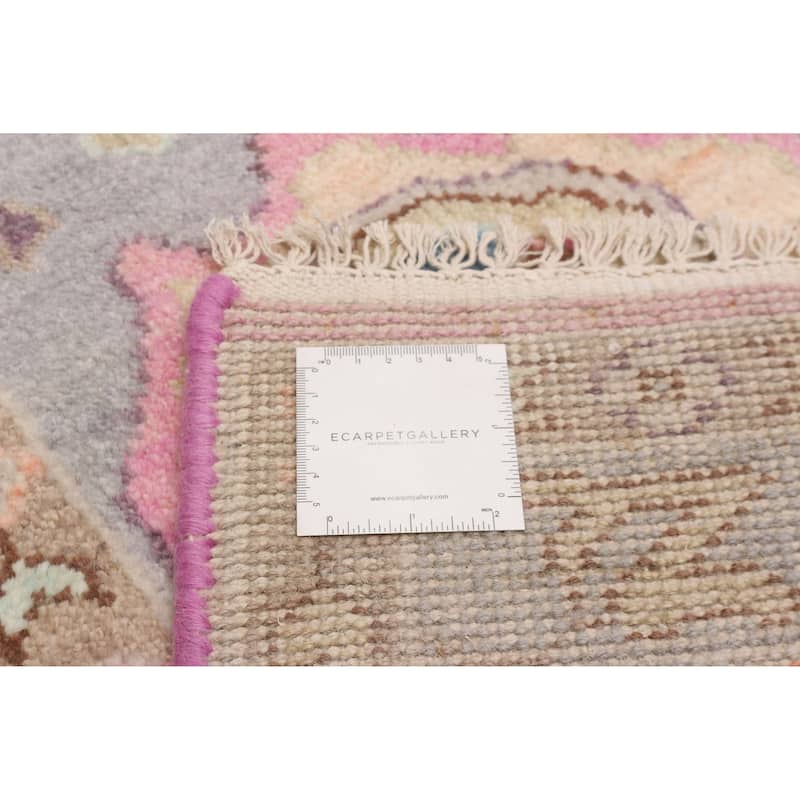 ECARPETGALLERY Hand-knotted Modern Oushak Light Grey Wool Rug - 2'4 x 7'9