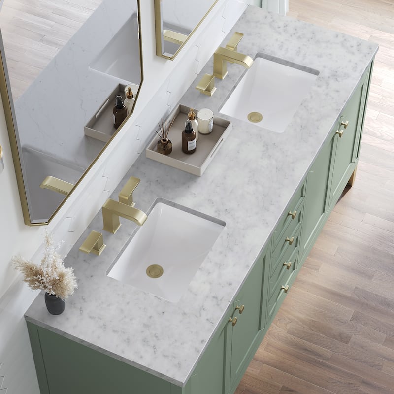 James Martin Vanities Chicago 72" Double Vanity, Smokey Celadon