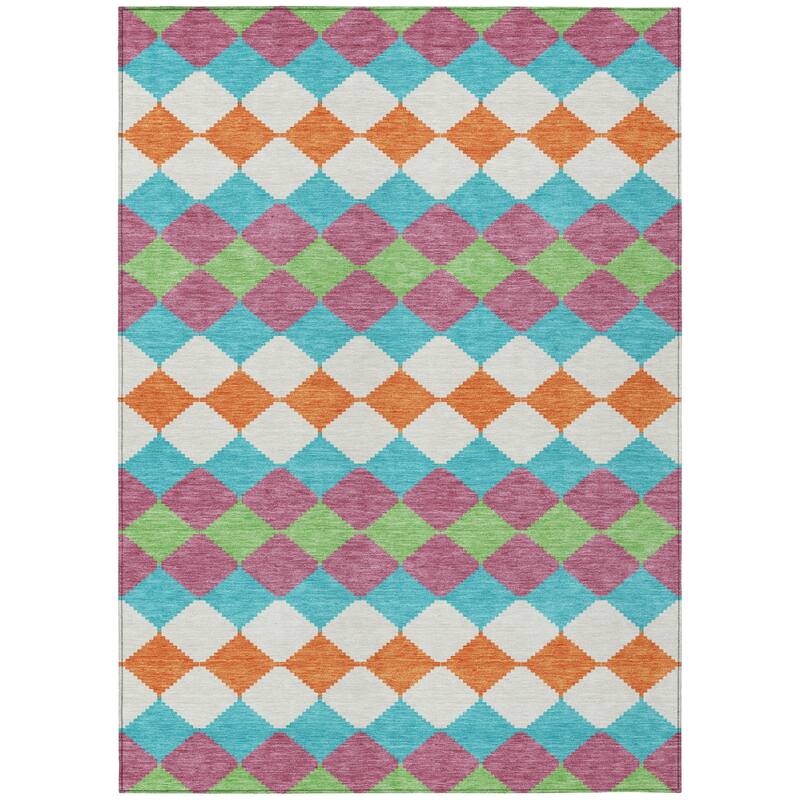 HomeRoots Geometric Transitional Rectangle Outdoor Rug