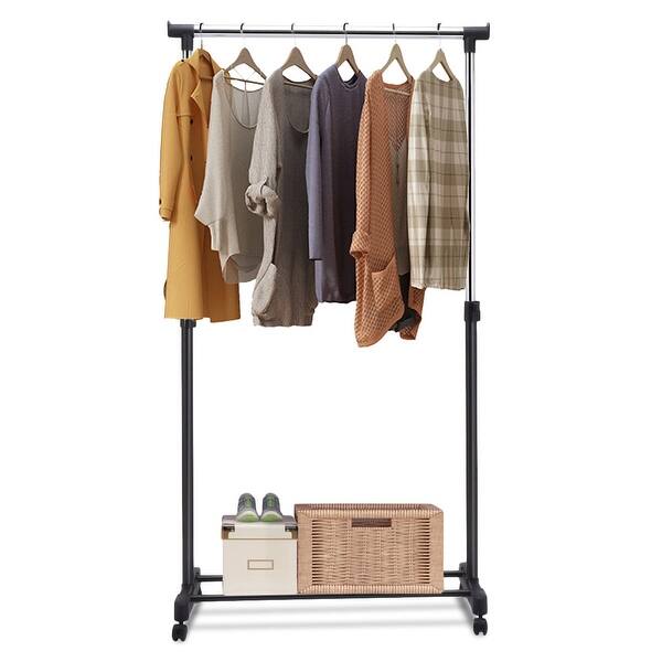 Shop Costway Adjustable Rolling Garment Rack Portable Clothes