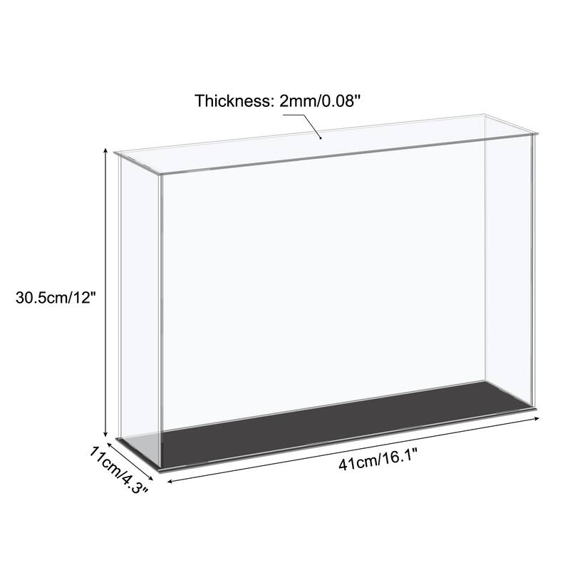 Acrylic Display Case Plastic Box Cube Storage Small Assemble Showcase - 16.1x4.3x12 Inch