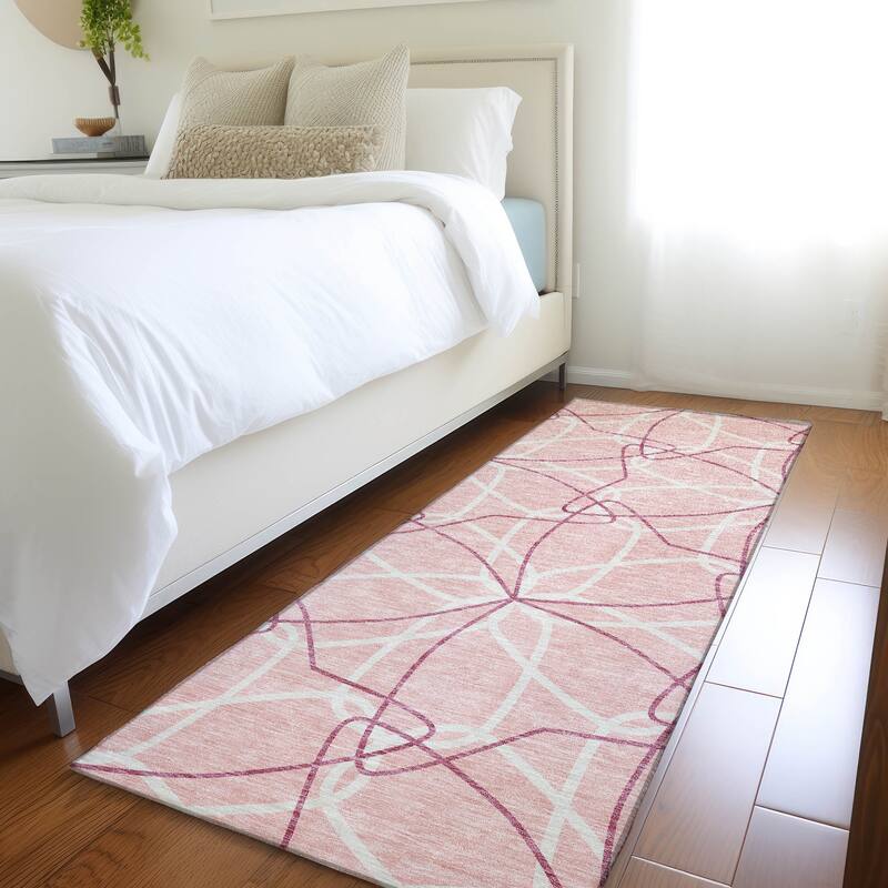 Premium Washable Super Soft Modern Floral Mayfield Rug - Pink - 2'3" x 7'6"
