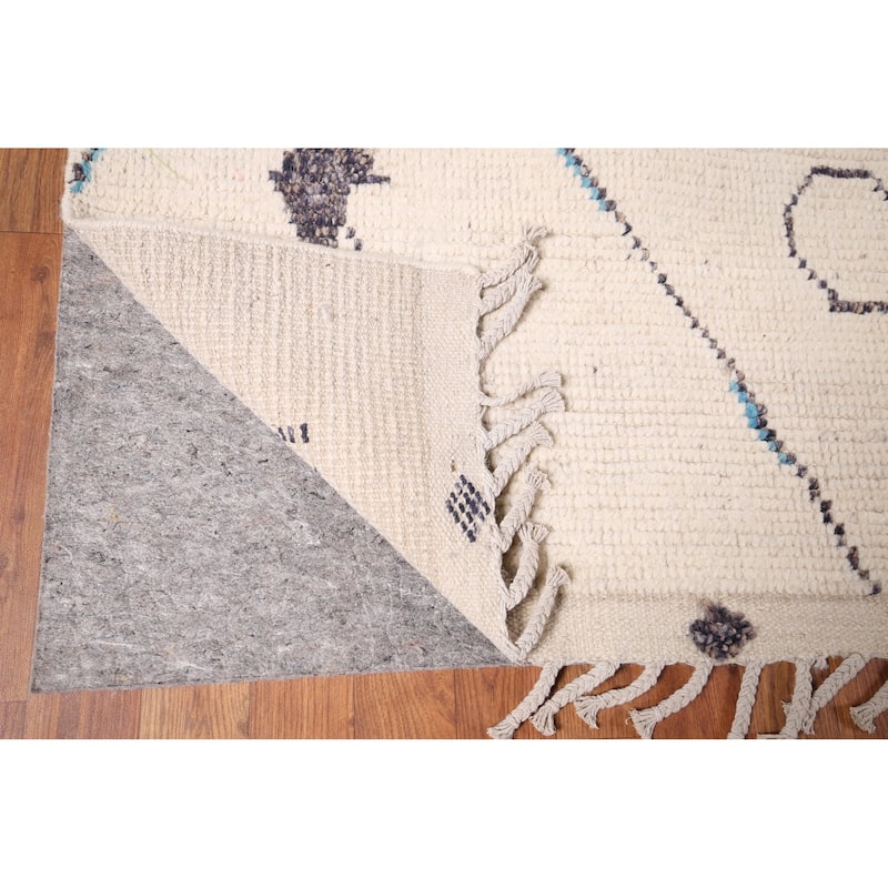 Moroccan Abstract Area Rug Handmade Wool Carpet - 7'11" x 11'6"