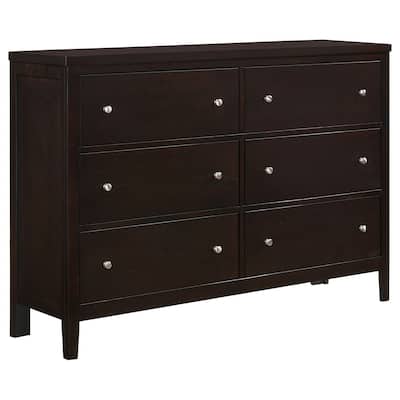Carlton Contemporary Wood 6-drawer Dresser Cappuccino