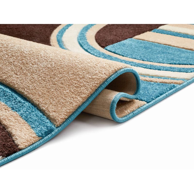 Well Woven Modern Geometric Arcs Shapes Runner Rug - 2' x 7'