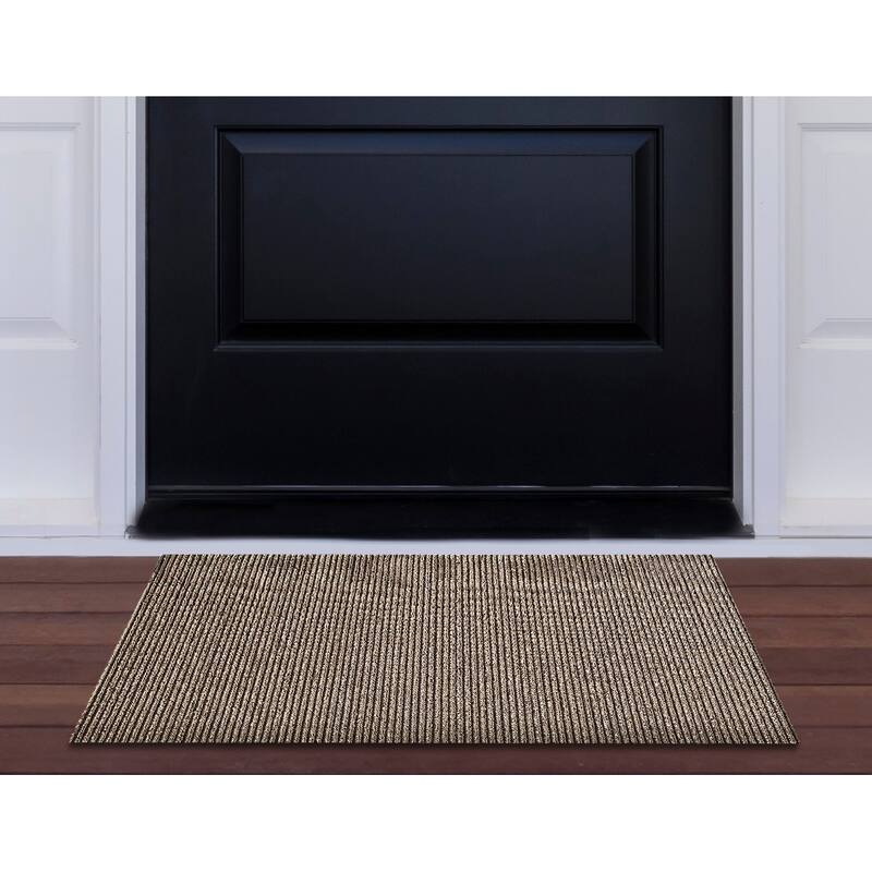 Nautica PVC Loop Utility Indoor/Outdoor Striped Mat