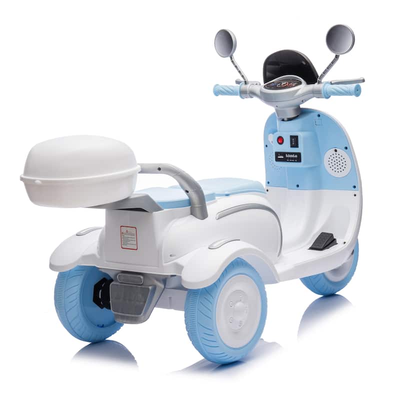 Kids Electric Car Ride-On Car Blue 2-Seater Ride-On Toy with Bluetooth Music