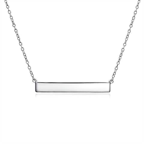 Sideway Bar Necklace Silver, Rose Gold Plated 925 Sterling Silver