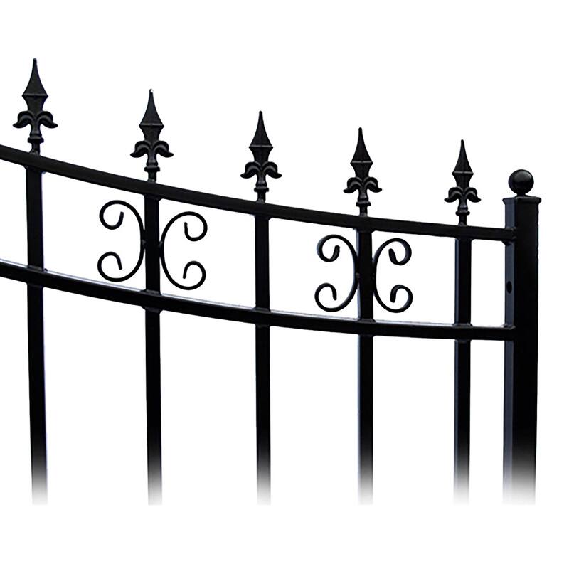 ALEKO Steel Single Sliding 18' Driveway Gate St. Louis Style with Gate Opener