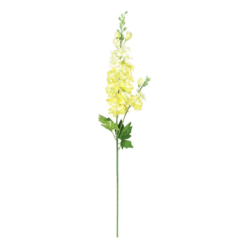 Set of 6 Yellow Artificial Delphinium Flower Stem Spray 34in - 34" L x 4" W x 4' DP