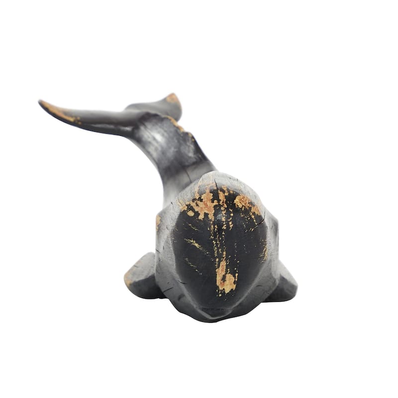 Polystone Whale Handmade Decorative Sculpture - Black - Roche River Decor