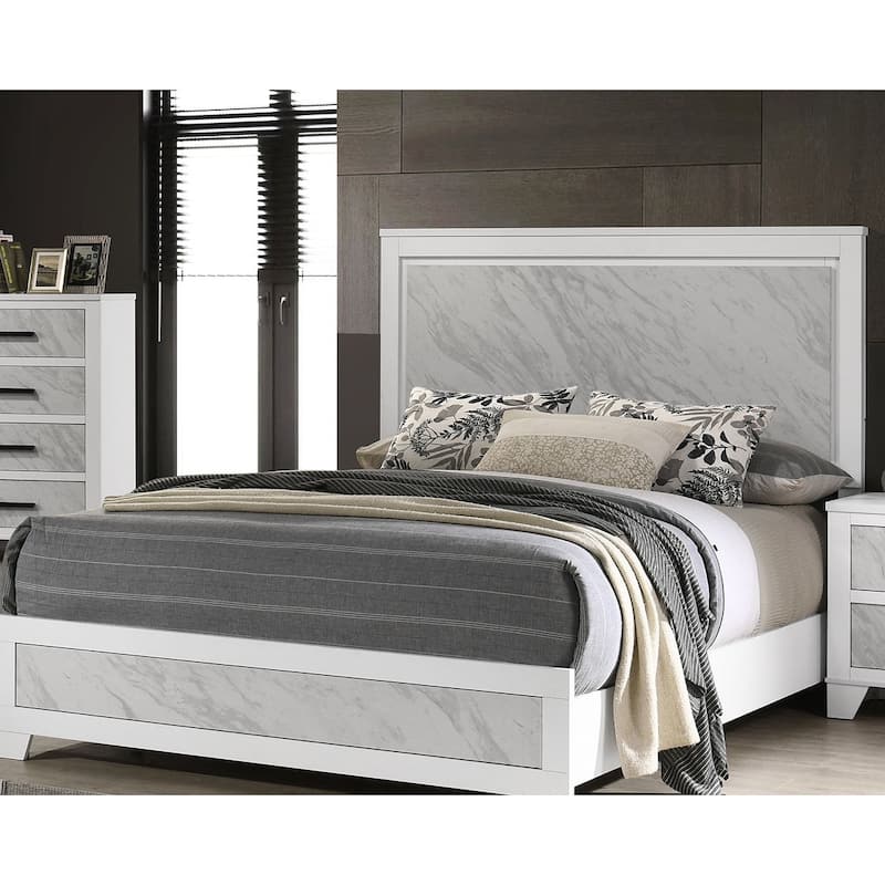 Contemporary White Finish 1PC Bed