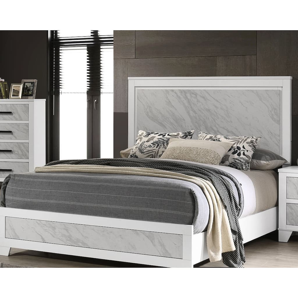 Contemporary White Finish 1PC Bed