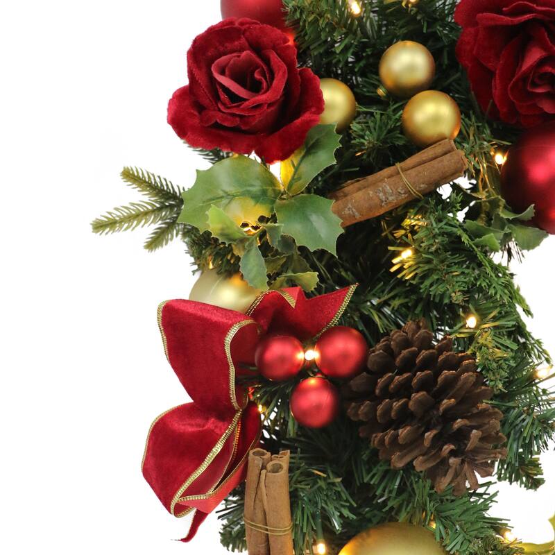 Puleo International 6' x 10" Pre-Lit Artificial Adorned Battery-Operated Garland
