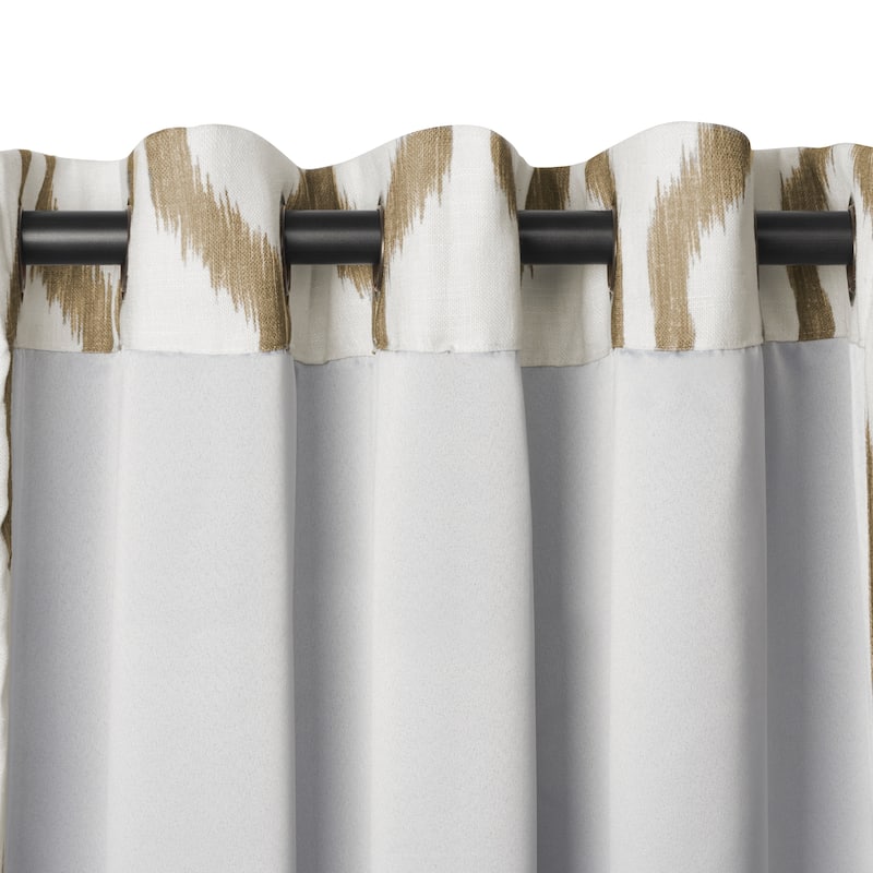 Elrene Renzo Ikat Geometric Linen Room Darkening Window Curtain
