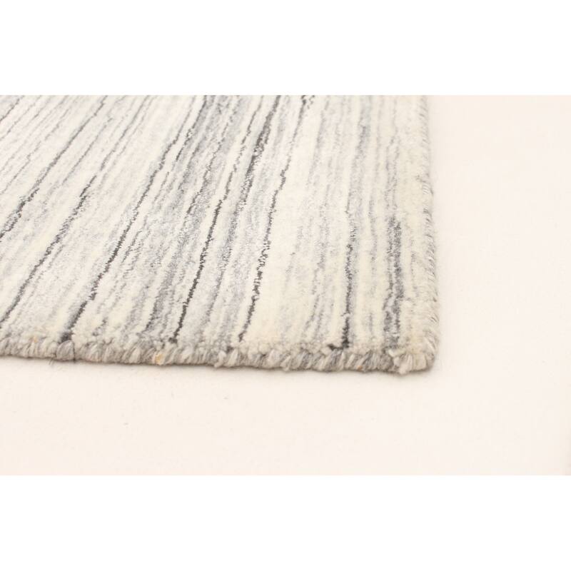 ECARPETGALLERY Hand Loomed Gabbeh Luribaft Cream Wool Rug 5'0 x 7'10