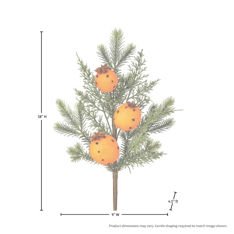 18" Evergreen With Orange Clove Pick