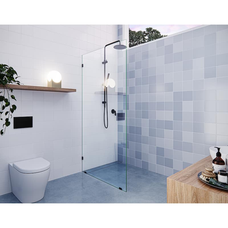 Glass Warehouse 78" x 36" Frameless Shower Door - Single Fixed Panel - Oil Rubbed Bronze