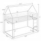 preview thumbnail 28 of 26, Twin House Bunk Bed with Slide, Ladder, and Guardrails, Metal Frame, Black