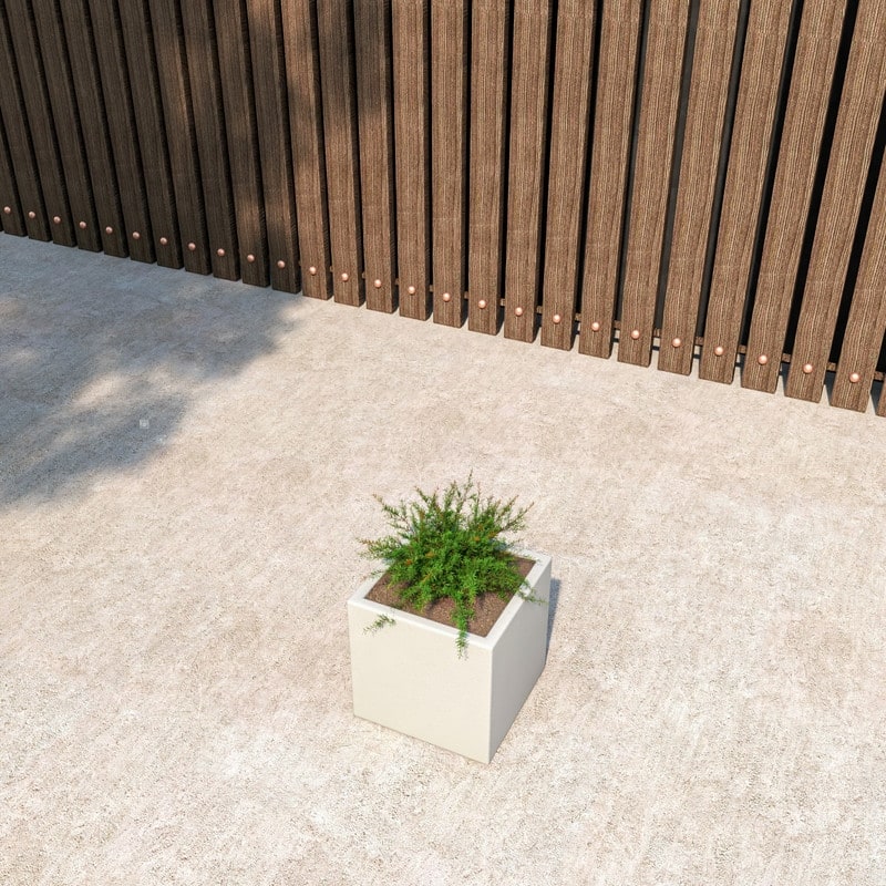 Fern Modern Square Fiberstone and MGO Clay Planter with Drainage for Indoor & Outdoor Home Office Patio Yard Decor