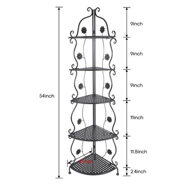 Folding Metal Corner Shelf Display Organizer Rack for Kitchen Bathroom