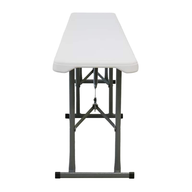6 Foot Outdoor/Indoor Travel Plastic Folding Bench in White