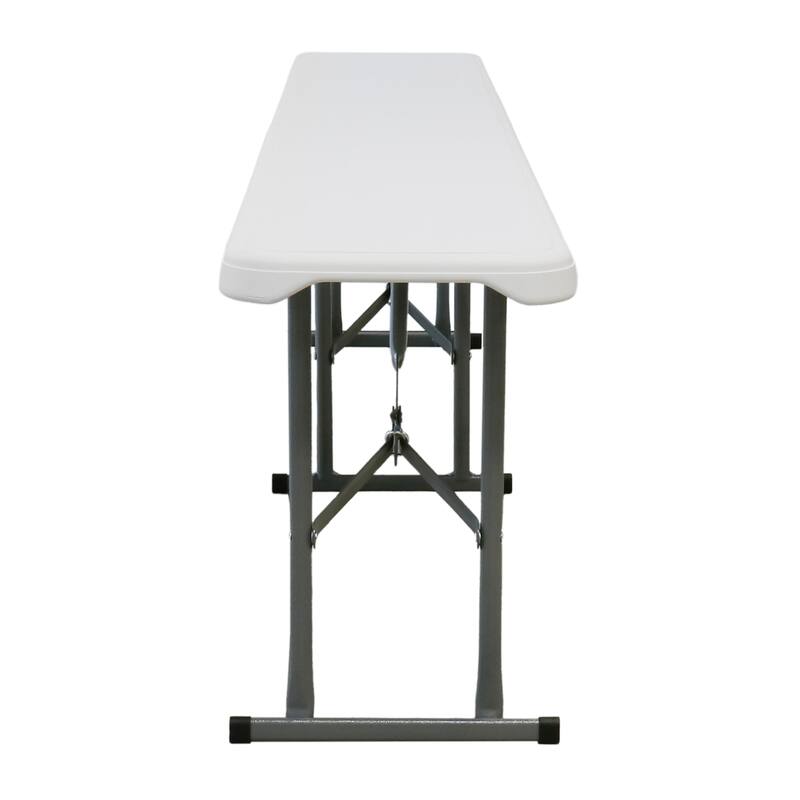 6 Foot Plastic Folding Bench in White