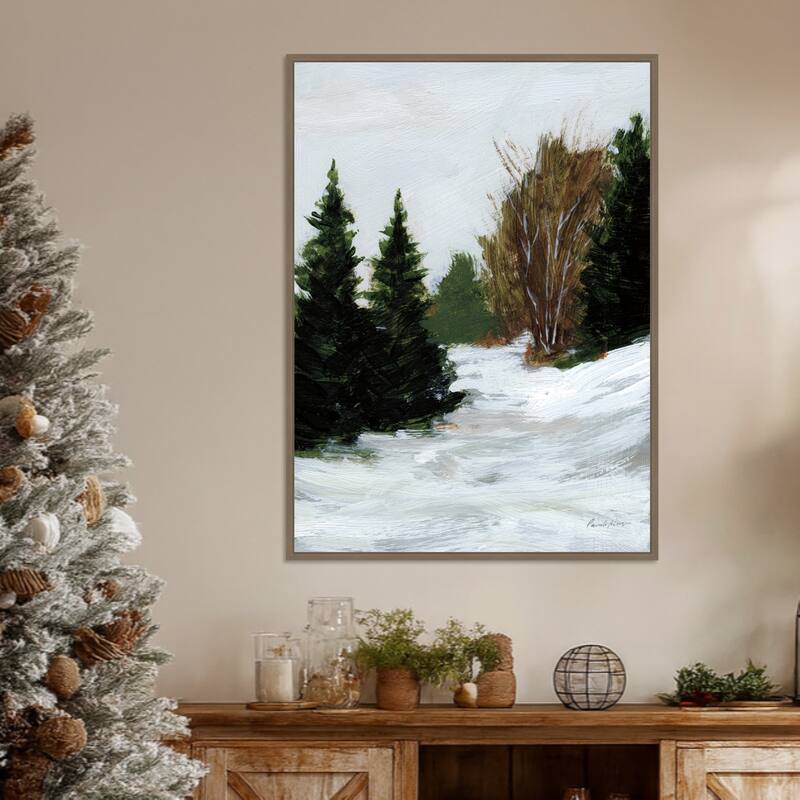 Winter on Grand Mesa by Pamela Munger Framed Canvas Wall Art Print - Sylvie Dark Gold