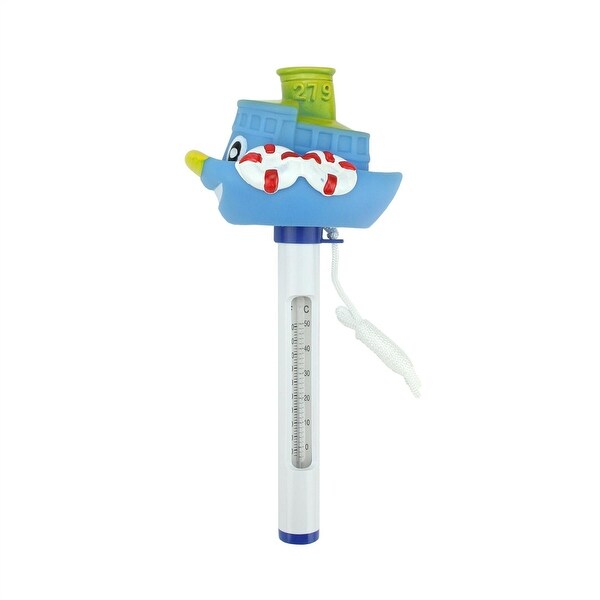 10" Clown Cruise Boat Floating Swimming Pool Thermometer with Cord - Blue