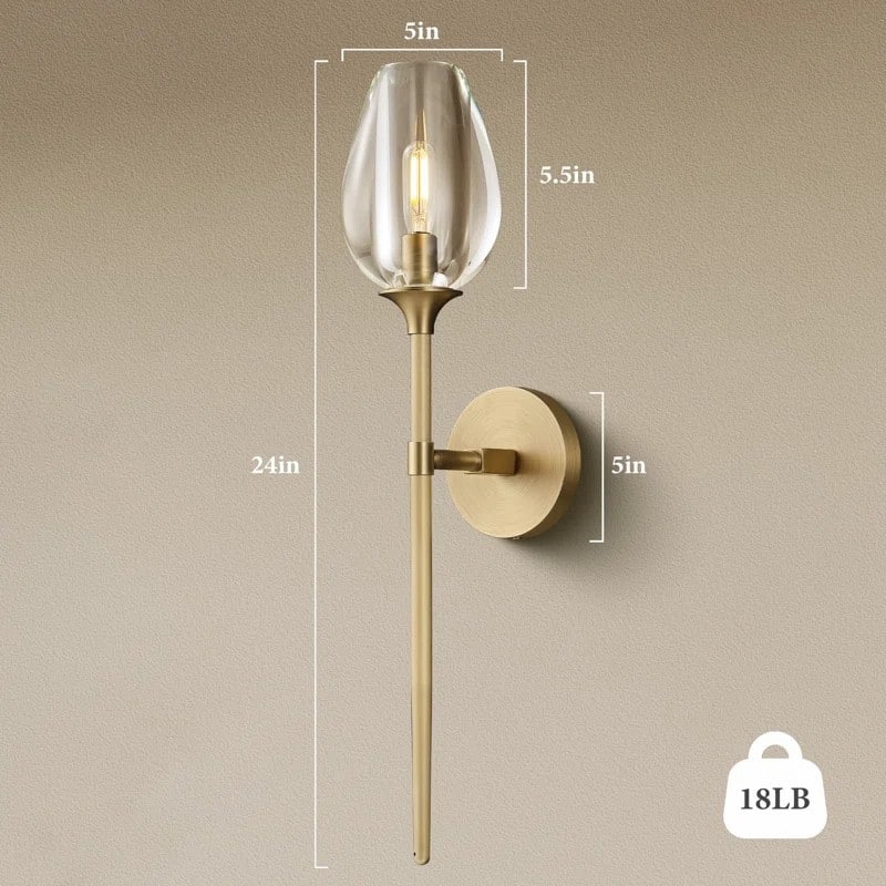 KAYLA Long tulip Wall Sconce