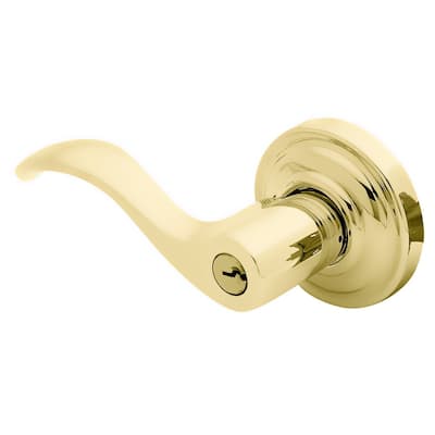 Baldwin Wave Style Single Cylinder Keyed Entry Door Knob Set with Wave