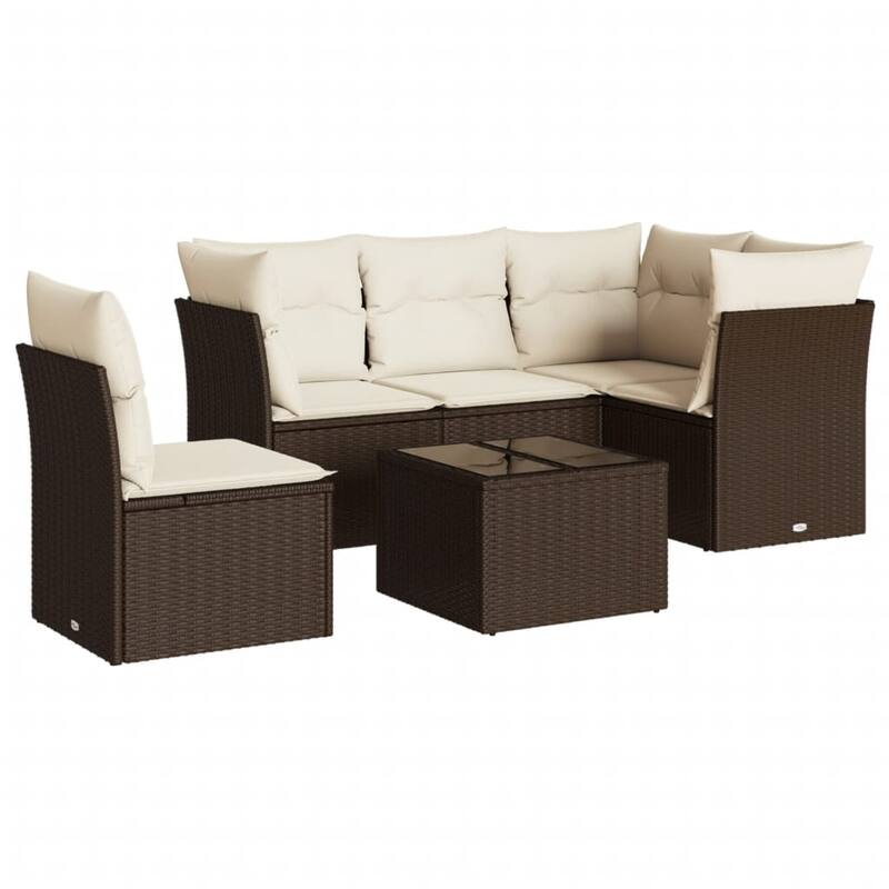vidaXL Garden Sofa Set Brown PE rattan Large Modular Garden Sofa Set - 21.7 x 21.7 x 14.6