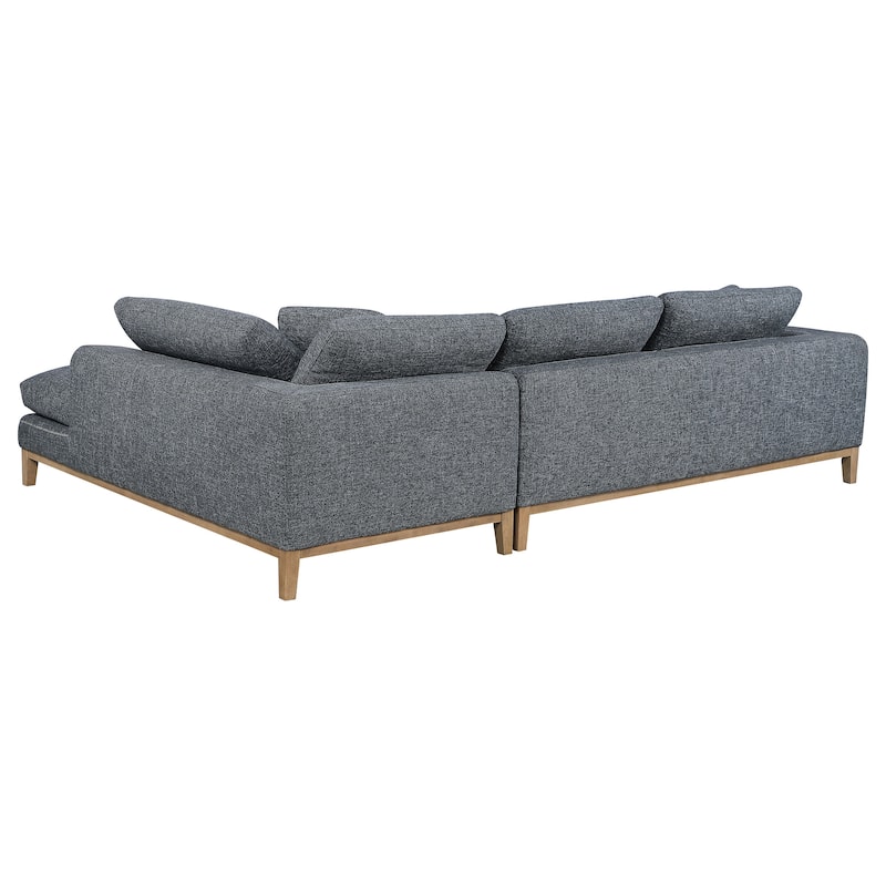 Persia Upholstered Track Arm Sectional Sofa Grey