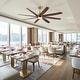 preview thumbnail 4 of 16, 72" Gold Transitional Walnut 8 ABS Blades Propeller Ceiling Fan with Dimmable LED Light and Remote Control, DC Motor