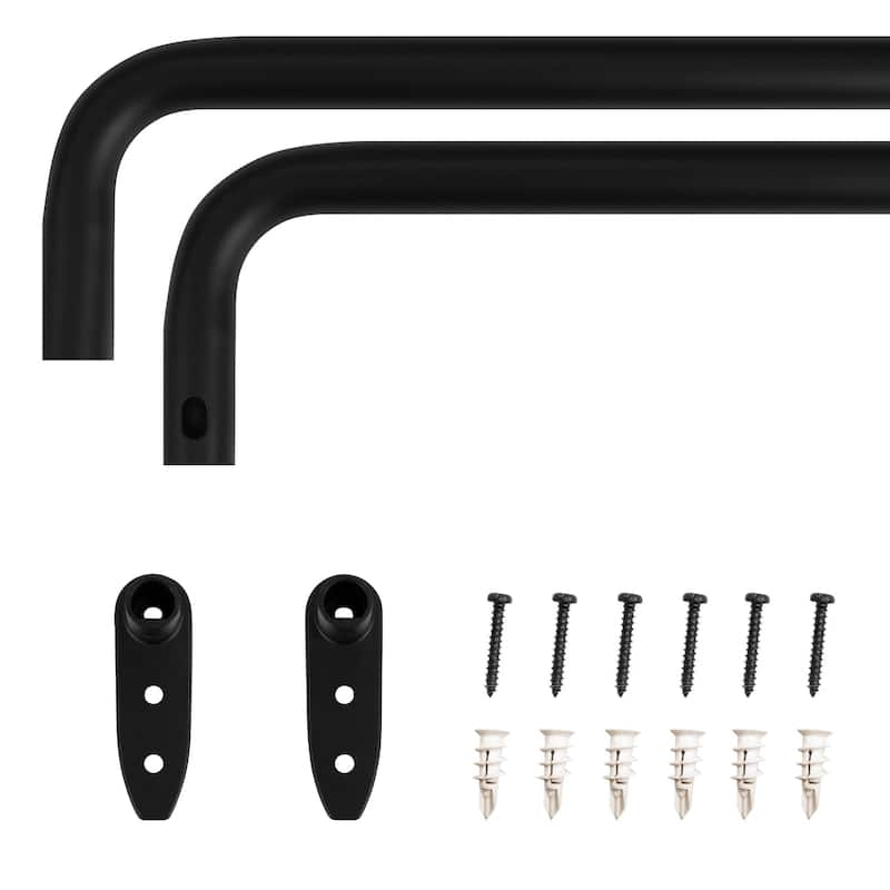 3/4" Drapery Core Curtain Rod_Matte Black - 28"-48"