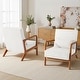preview thumbnail 122 of 141, 25" W Mid Century Upholstered Wood Accent Chair with Pillow set of 2