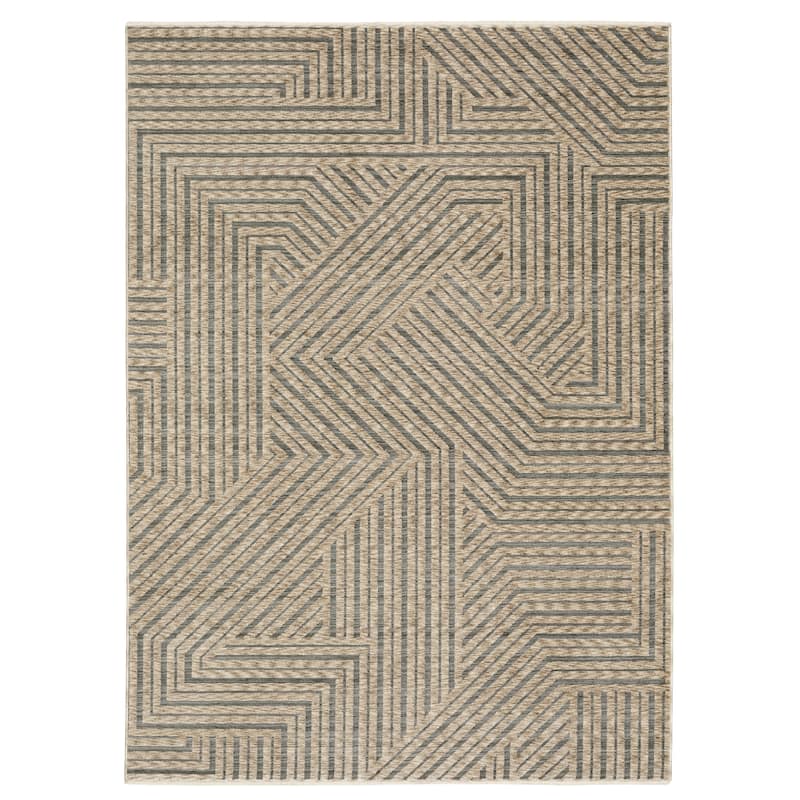 Style Haven Estella Industrial Geometric Lines Beige/ Grey Area Rug