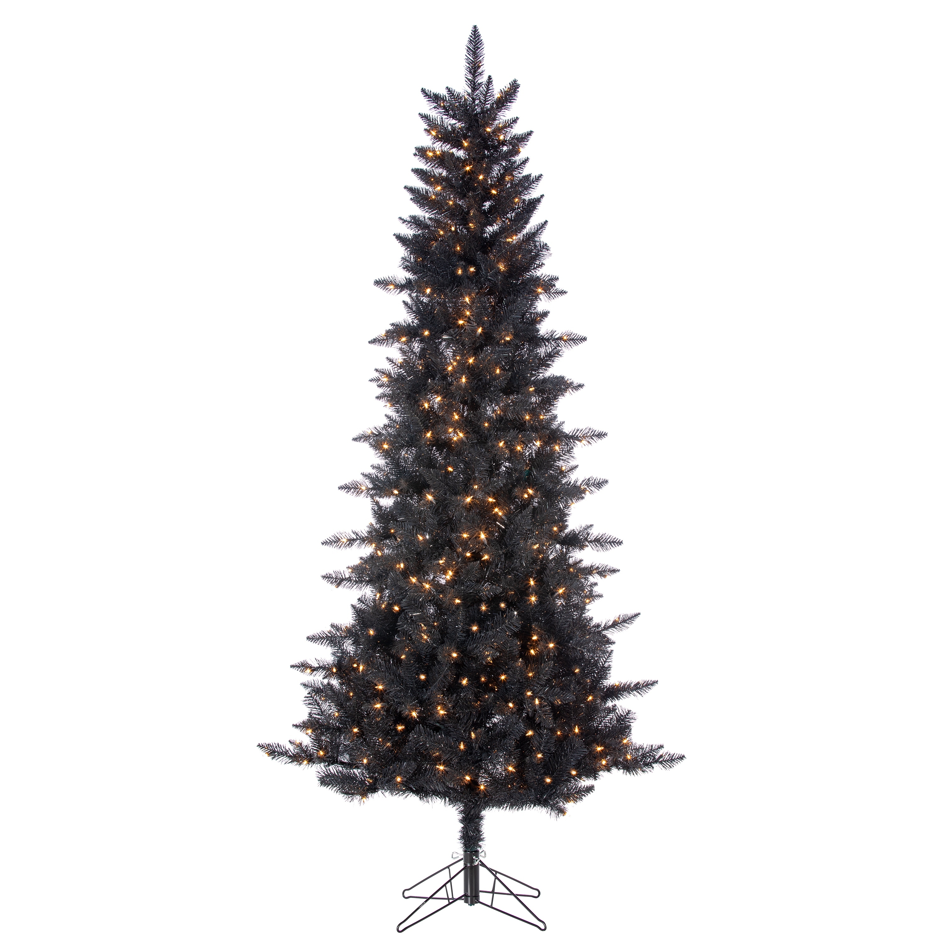 7.5 Foot Black Tinsel Tree - N/A