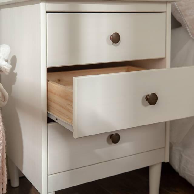 Middlebrook Bullrushes Solid Wood 3-Drawer Nightstand, Set of 2