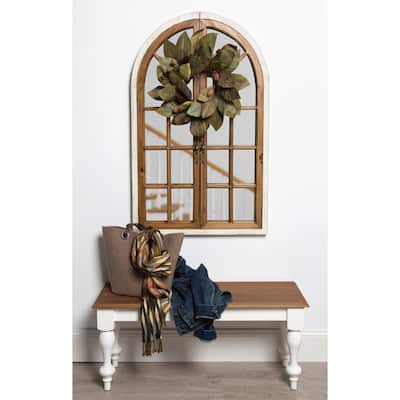 Kate and Laurel Boldmere Wood Windowpane Arch Mirror