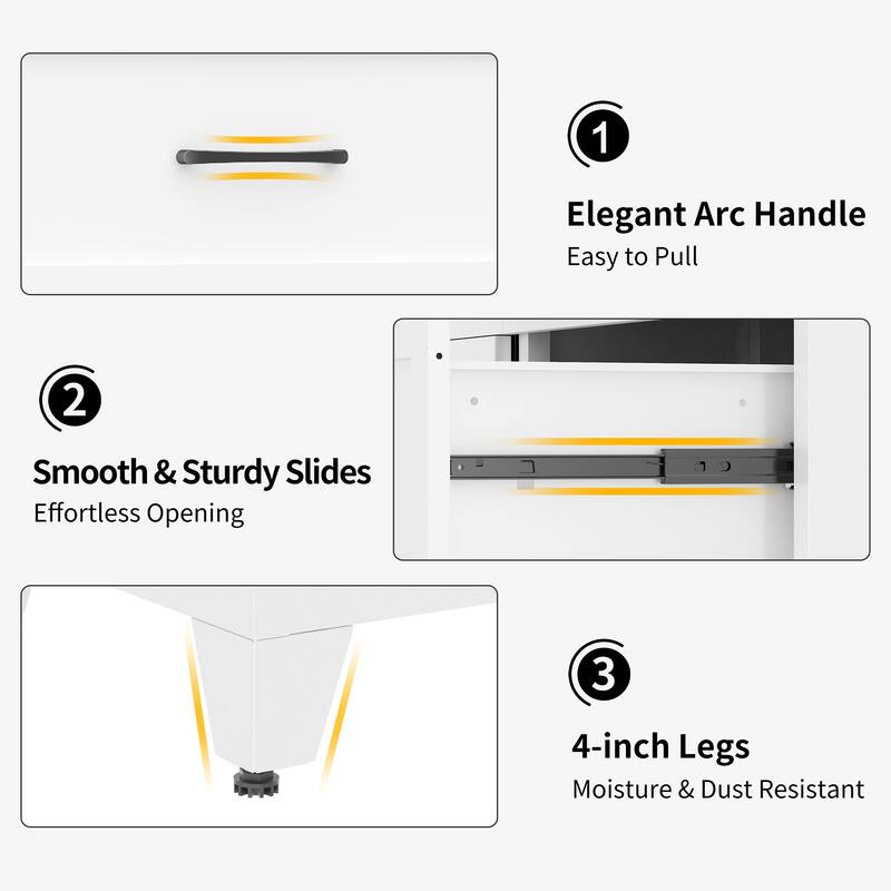 Bedroom Dresser Metal Storage Cabinet with Drawers, Space-Saving Chest of Drawers for Bedroom Living Room Entryway