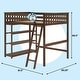 preview thumbnail 10 of 18, Max & Lily Full High Loft Bed with Bookcase and Ladder