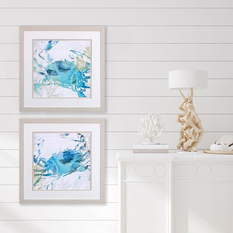 Jeweled Crustacean S/2 Framed Art Under glass