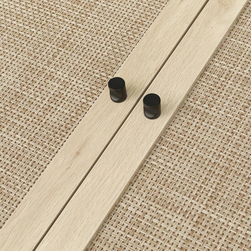 Accent Storage Cabinet With Doors And Shelves, Sideboard Wood Buffet Cabinet, Adjustable Interior Shelves and Cane Doors