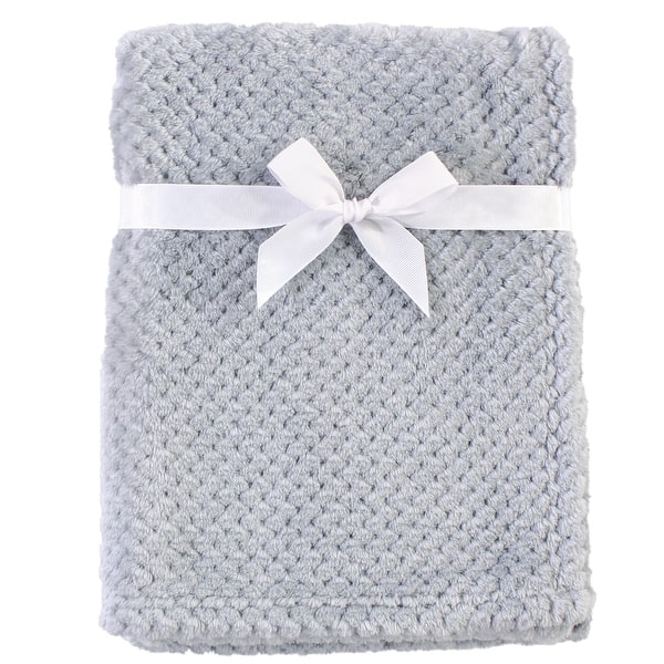 slide 1 of 1, Hudson Baby Infant Plush Waffle Blanket, Gray, One Size - Gray - One Size One Size - Gray