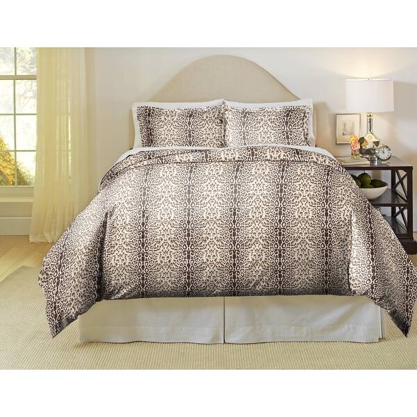 slide 2 of 7, Pointehaven 180 GSM Cotton Flannel Cotton Flannel Oversized Duvet Set Full - Queen - Kenya