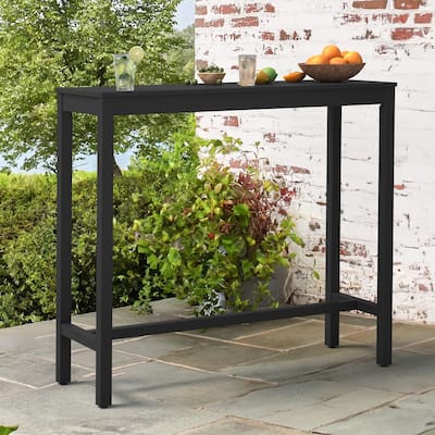 COZYMAN Casual 45 in. Outdoor & Indoor Rectangular Patio Bar Table Wood Dining Table